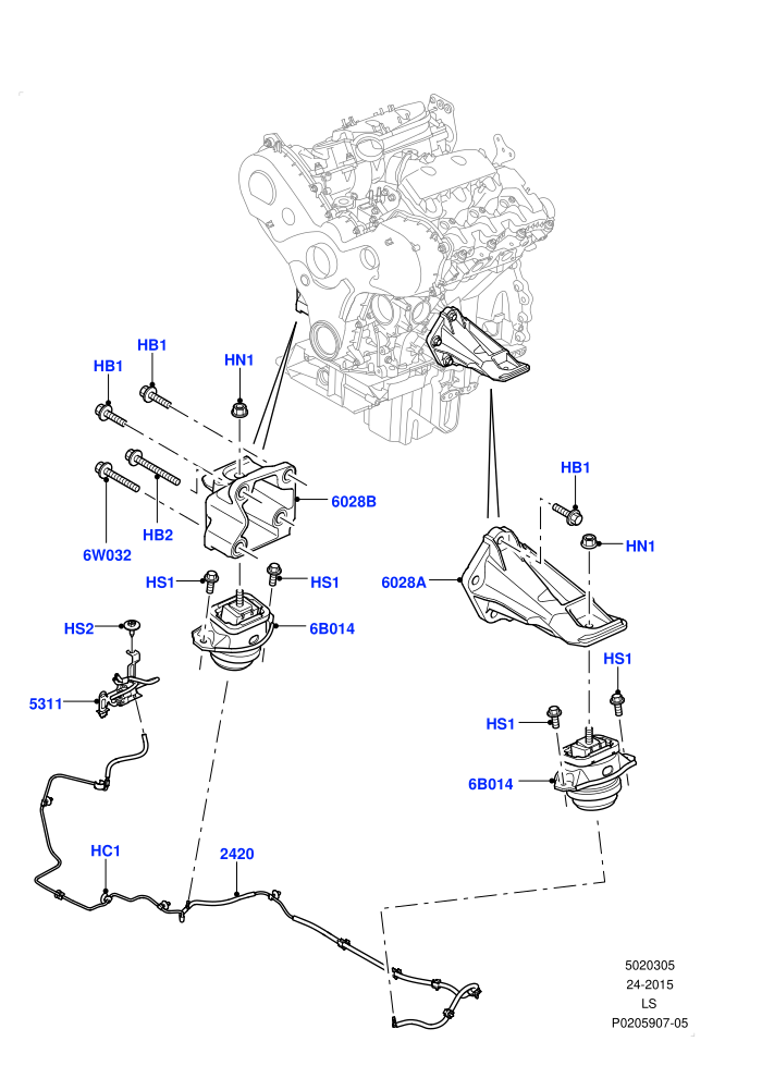 Engine Mounting (3.0 V6 Diesel)((V)FROMAA000001)