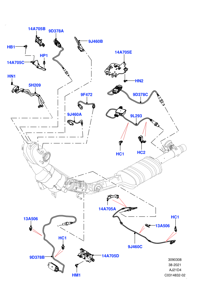 Exhaust Sensors And Modules (2.0L AJ21D4 Diesel Mid,Itatiaia (Brazil))((V)FROMNT000001)