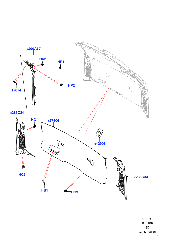 Back Door/Tailgate Trim Panels (Solihull Plant Build)((V)FROMHA000001)