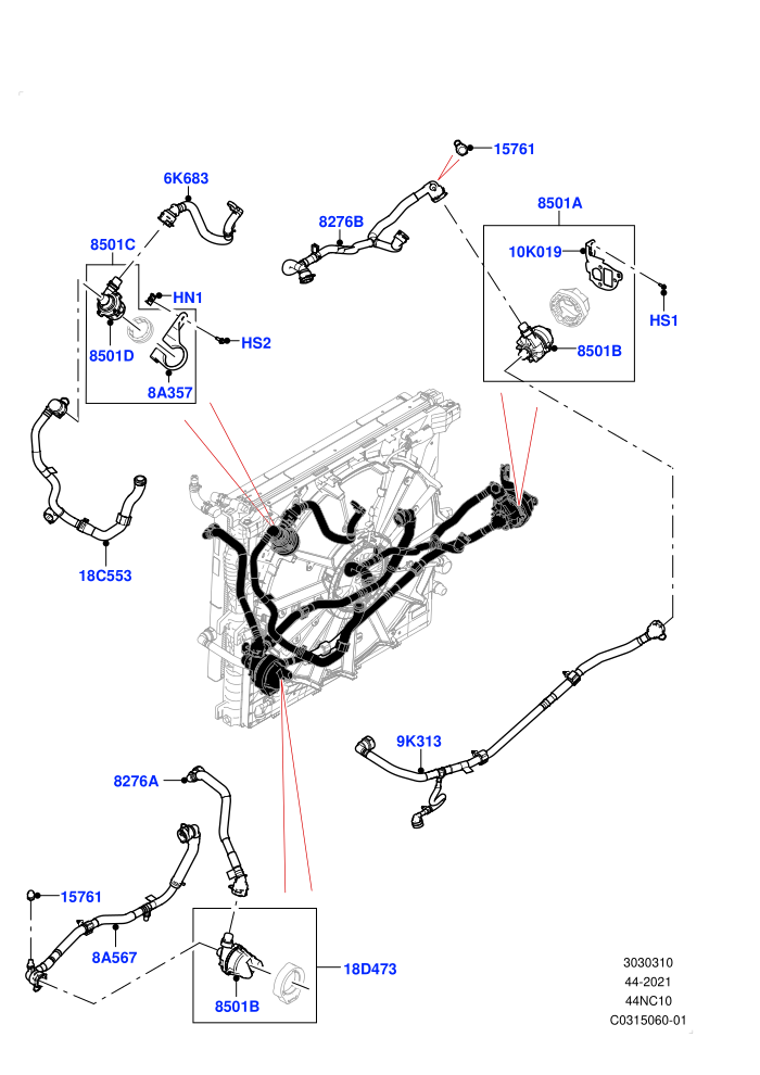 Water Pump (4.4 V8 Turbo Petrol (NC10))(Auxiliary Unit)