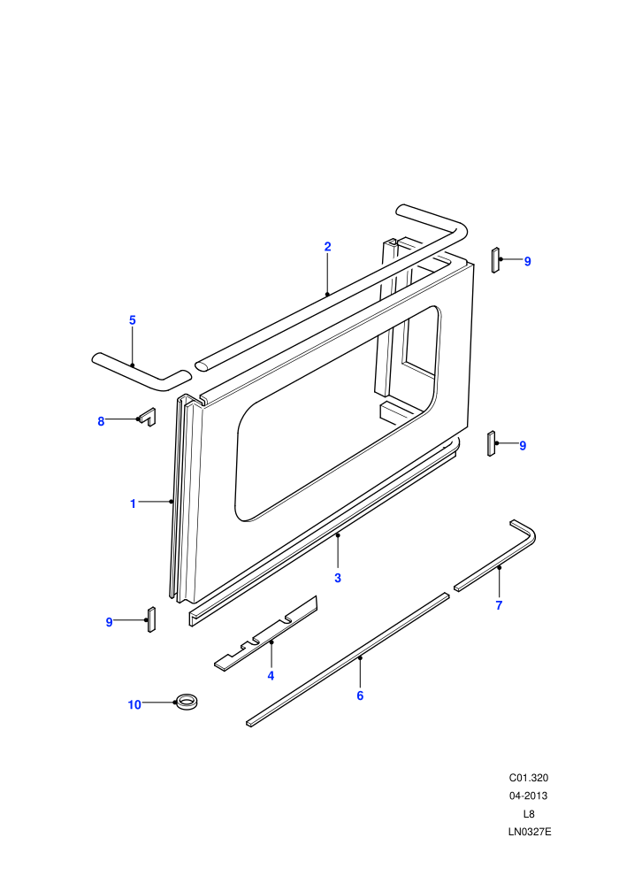Rear Body Upper (90&nbsp;Wheelbase,Hard Top,Station Wagon - 3 Door)((V)FROM7A000001)