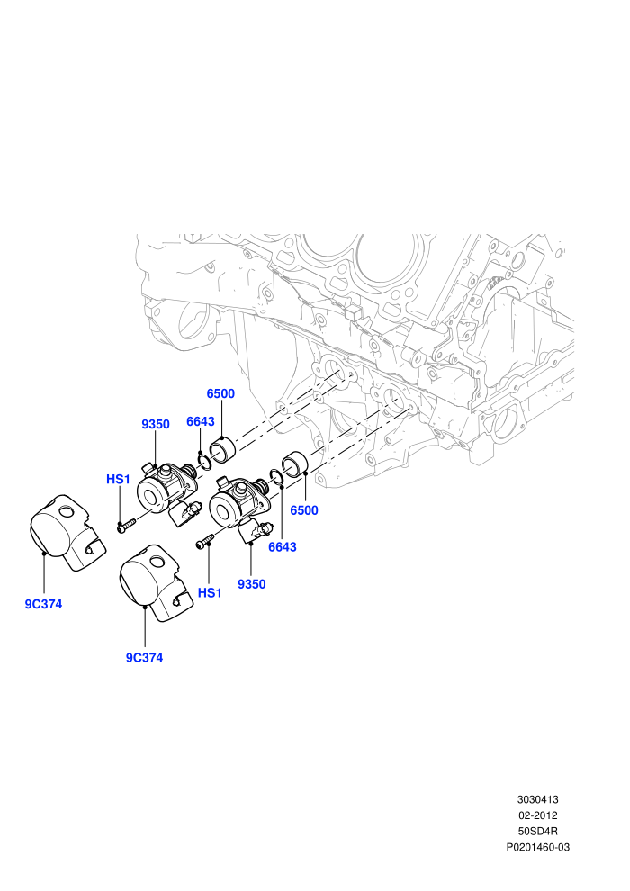 Fuel Injection Pump-Engine Mounted (5.0L OHC SGDI NA V8 Petrol - AJ133)((V)FROMAA000001)