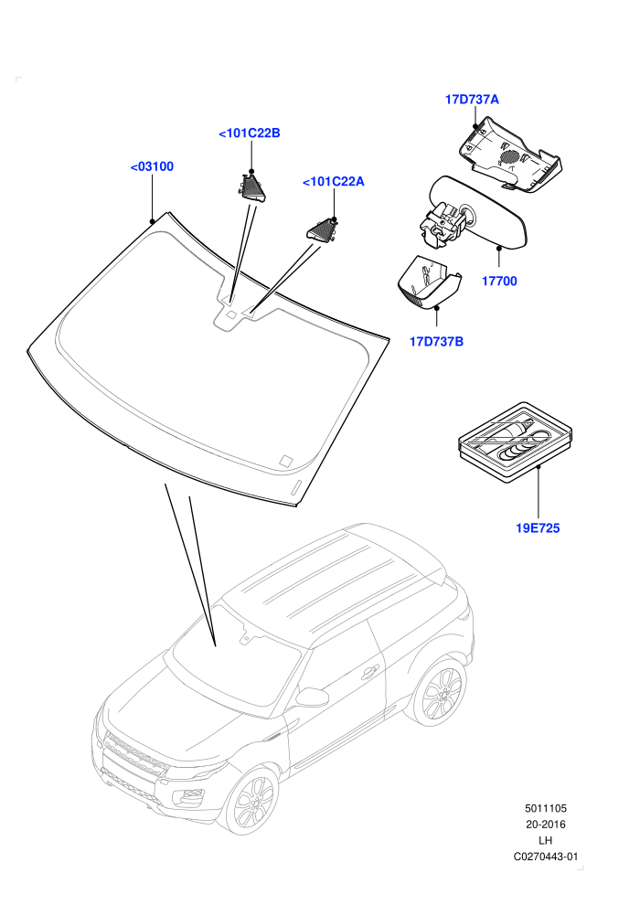 Windscreen/Inside Rear View Mirror (Changsu (China))((V)FROMGG134738)