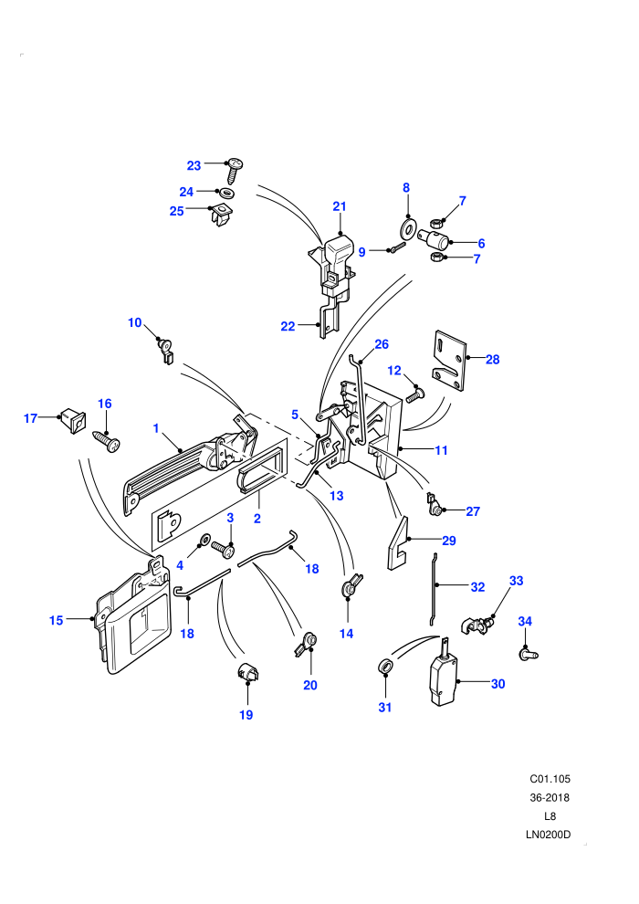 Front Door Latch Mechanism ((V)FROM7A000001)