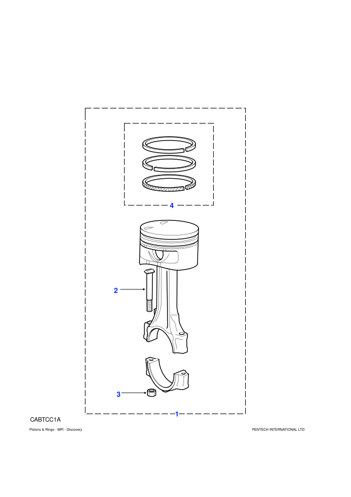 Piston, Connecting Rod & Bearings (2.0L 4 Cyl MPi T Series Petrol)