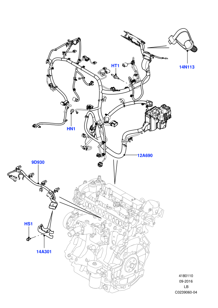 Electrical Wiring - Engine And Dash (2.0L 16V TIVCT T/C 240PS Petrol)(Engine)((V)FROMCH000001)