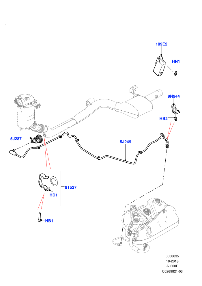 Exhaust Fluid Injection System (2.0L I4 DSL HIGH DOHC AJ200,2.0L I4 DSL MID DOHC AJ200,With Diesel Exh Fluid Emission Tank)(Injector and Control Unit,Solihull Plant Build)((V)FROMHA000001)