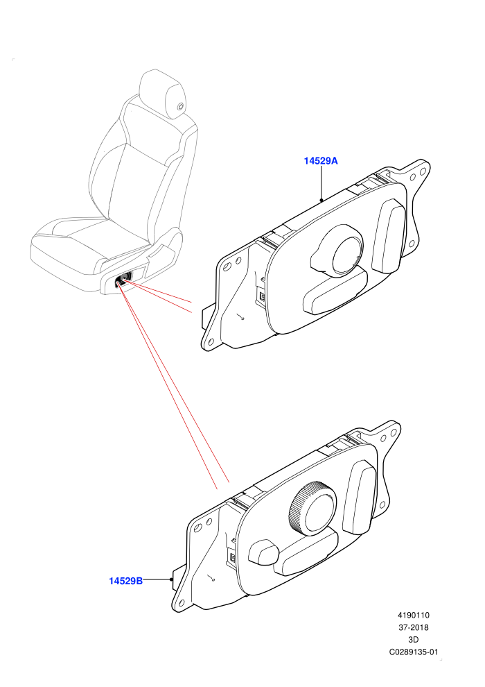 Switches (Front Seats,Nitra Plant Build)((V)FROMK2000001)