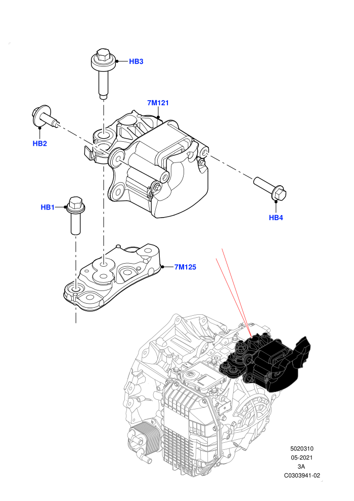 Transmission Mounting (1.5L AJ20P3 Petrol High,1.5L AJ20P3 Petrol High PHEV,8 Speed Automatic Trans 8G30,Changsu (China))((V)FROMKG446857)