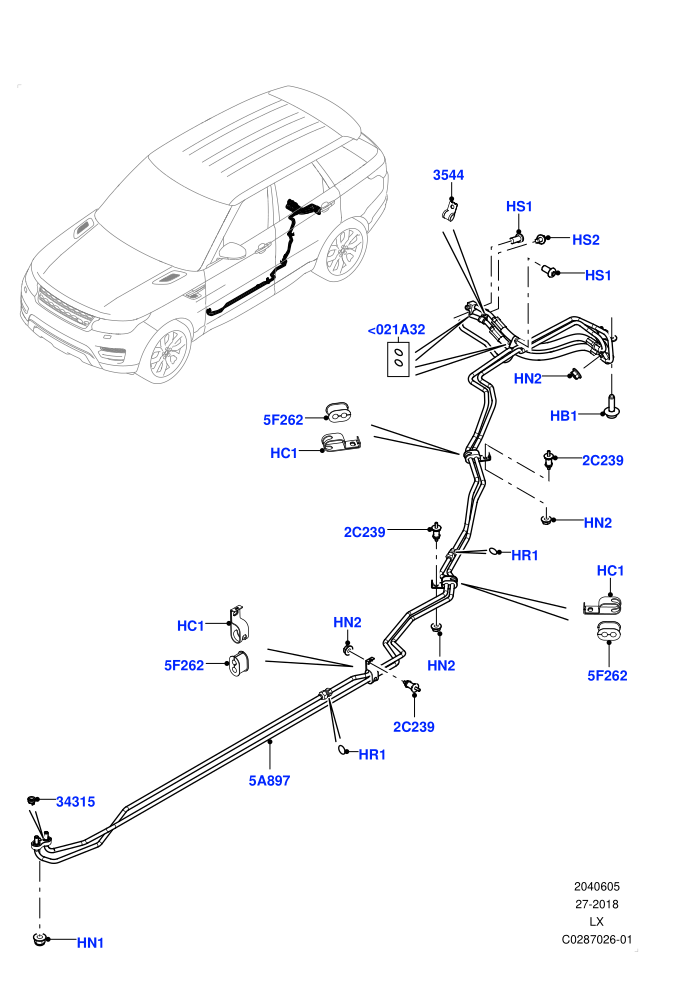 Active Anti-Roll Bar System (Electronic Air Suspension With ACE,Sport Suspension w/ARC)(ARC Pipes,Rear)((V)FROMKA000001)
