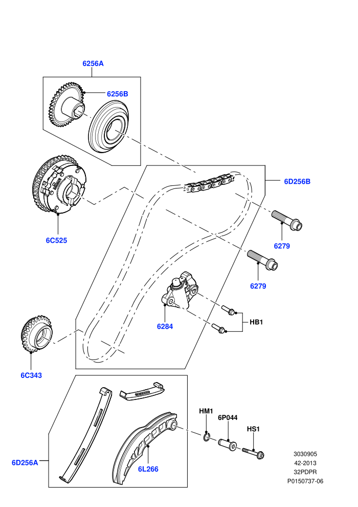 Timing Gear (3.2L DOHC MPI Petrol I6)(Sprockets, Solenoids,Timing Chains, Tensioners)