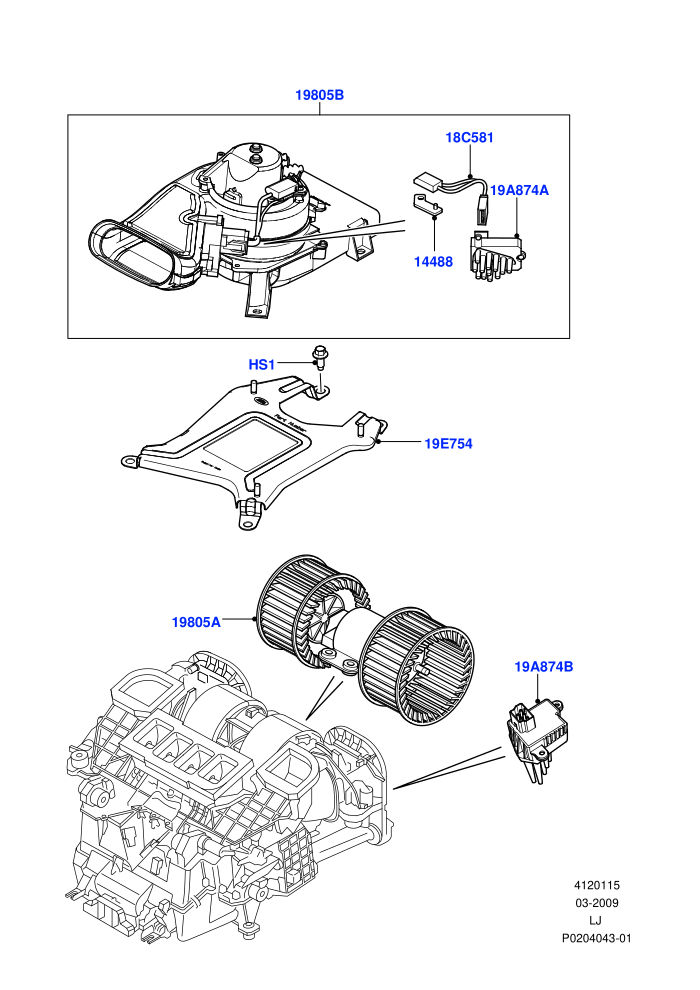 Heater/Air Con Blower And Compnts ((V)FROMAA000001)