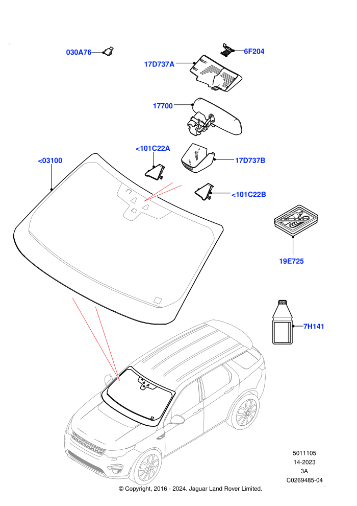 Windscreen/Inside Rear View Mirror (Itatiaia (Brazil))((V)FROMGT000001)