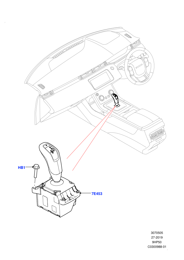 Gear Change-Automatic Transmission (9 Speed Auto Trans 9HP50,Changsu (China))(Floor Console)((V)TORG617757 (V)FROMKG006088)