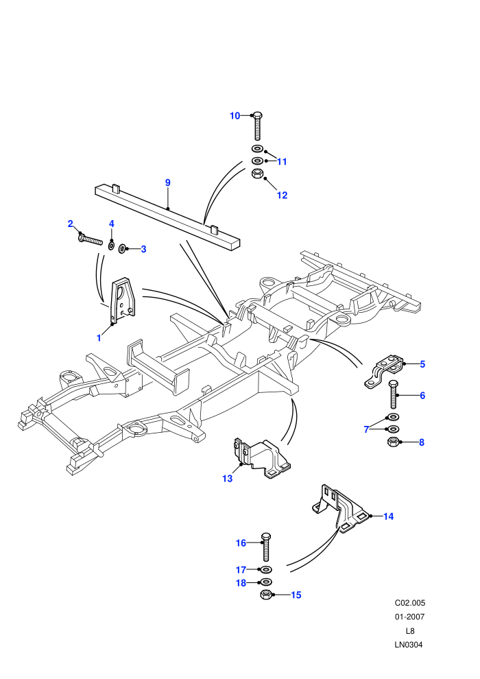 Chassis Fittings (110&nbsp;Wheelbase,130&nbsp;Wheelbase)((V)FROM7A000001)