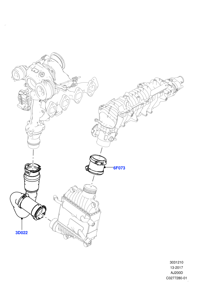 Intercooler/Air Ducts And Hoses (2.0L I4 DSL HIGH DOHC AJ200)