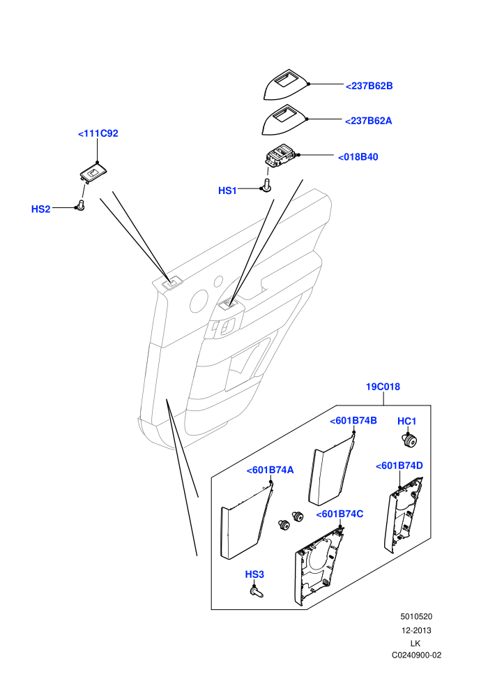 Rear Door Trim Installation (For Switches,Speaker Grille)((V)TOHA999999)
