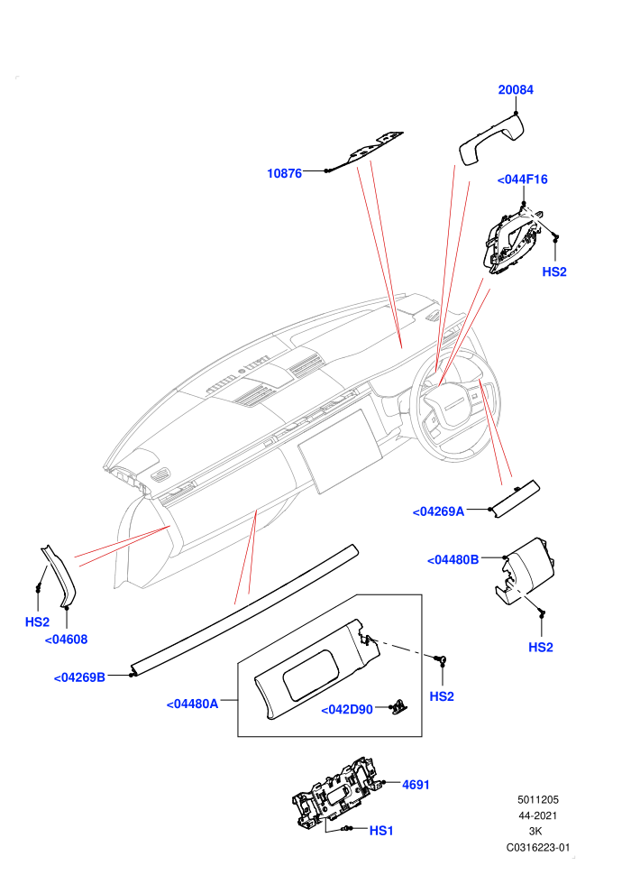 Instrument Panel (Centre,External Components)