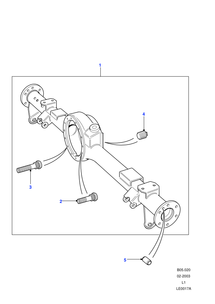 Rear Axle Case Assembly (With Land Rover Type Axle)