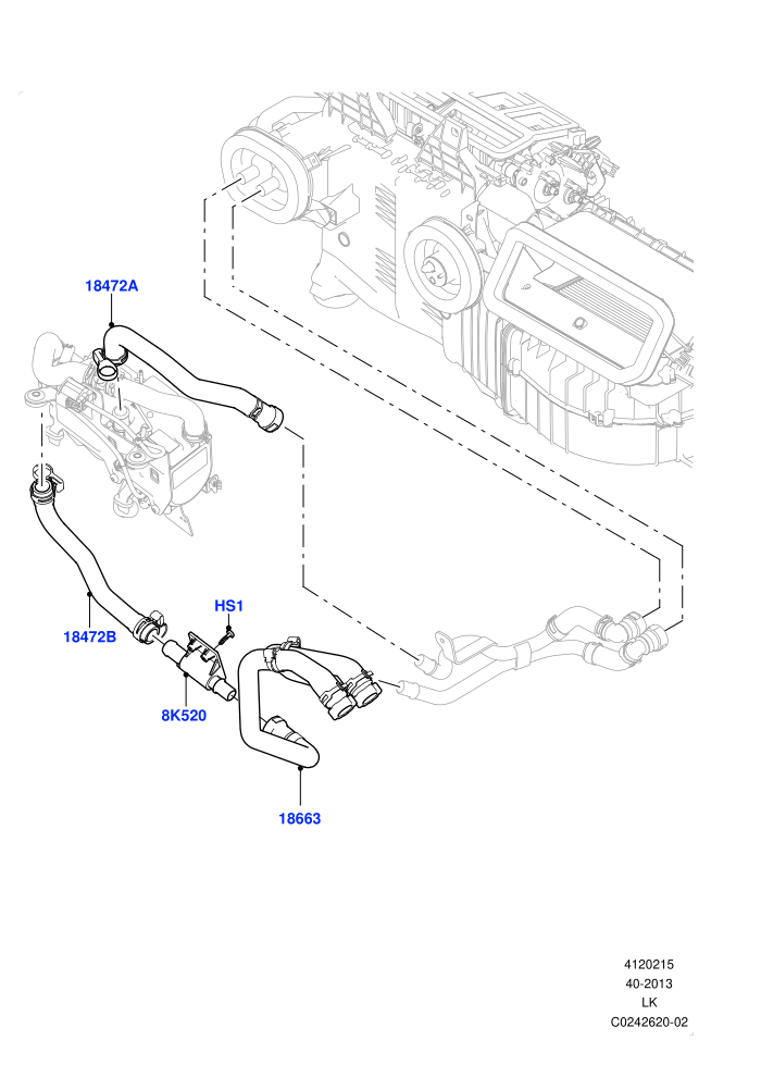 Heater Hoses (],4.4L DOHC DITC V8 Diesel,With Fuel Fired Heater)(Front)((V)TOHA999999)