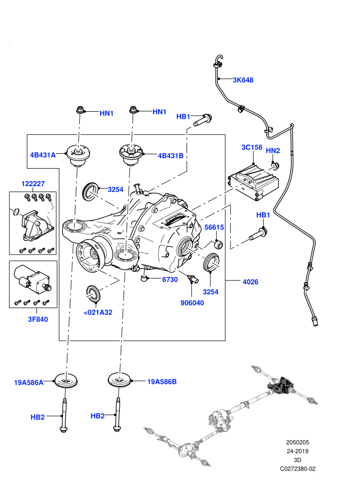 Rear Axle (Electronic Locking Differential)(Solihull Plant Build)((V)FROMHA000001)