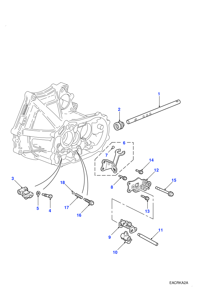 Selector Mechanism Internal (1.8 K16 Petrol,2.0L I4 8V TCIE,Manual Transmission)