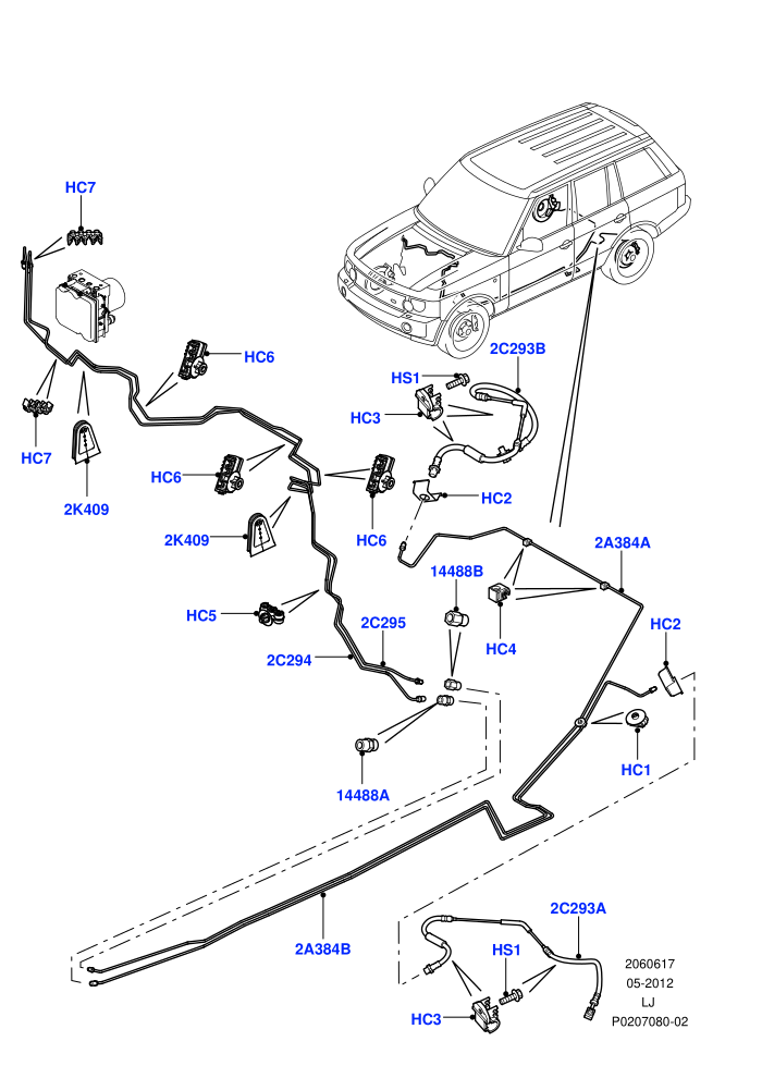 Rear Brake Pipes (RHD)((V)FROMAA000001)