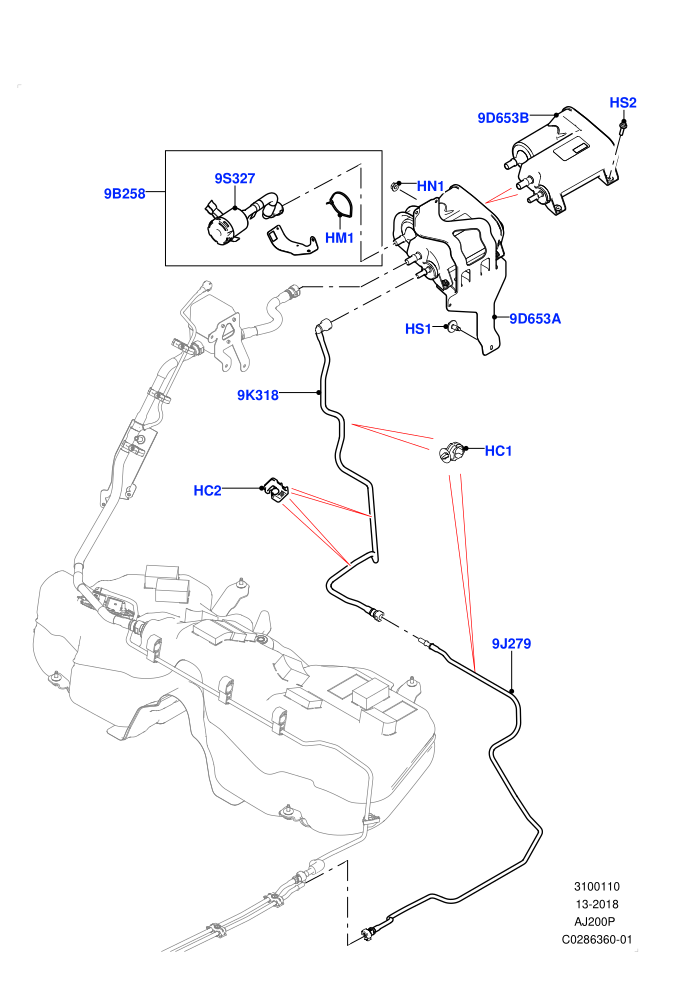 Fuel Lines (2.0L I4 High DOHC AJ200 Petrol,2.0L I4 Mid DOHC AJ200 Petrol,Pet Tank W/O Leak Det - Std Filter)((V)TOLA999999 (V)FROMKA000001)
