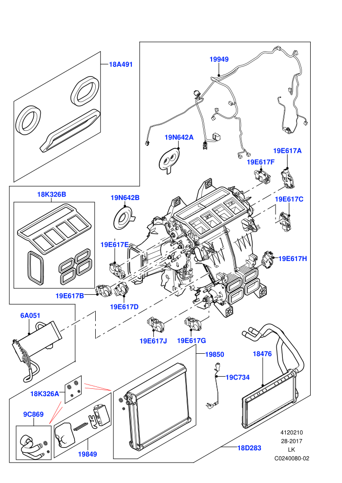 Heater/Air Cond.Internal Components (Heater Main Unit)