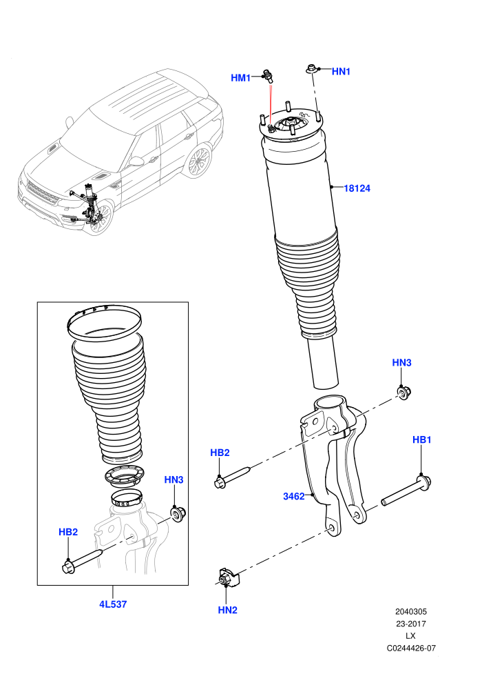 Front Suspension Struts And Springs (Electronic Air Suspension With ACE,Non SVR,Version - Core,With Four Corner Air Suspension)
