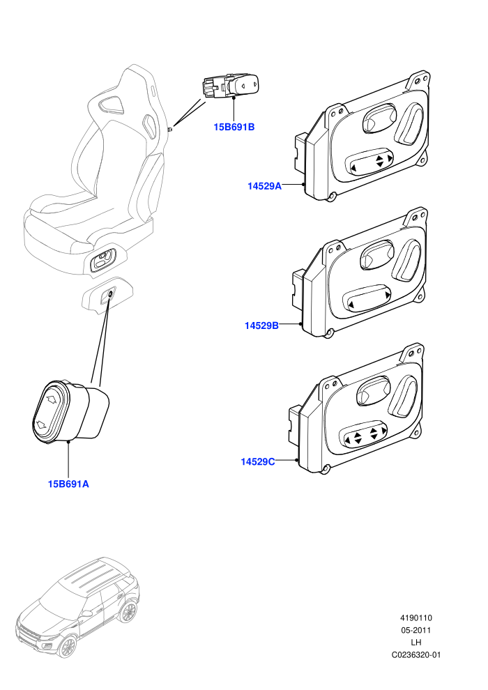 Switches (5 Door,Halewood (UK))(Seats)((V)TOFH999999)