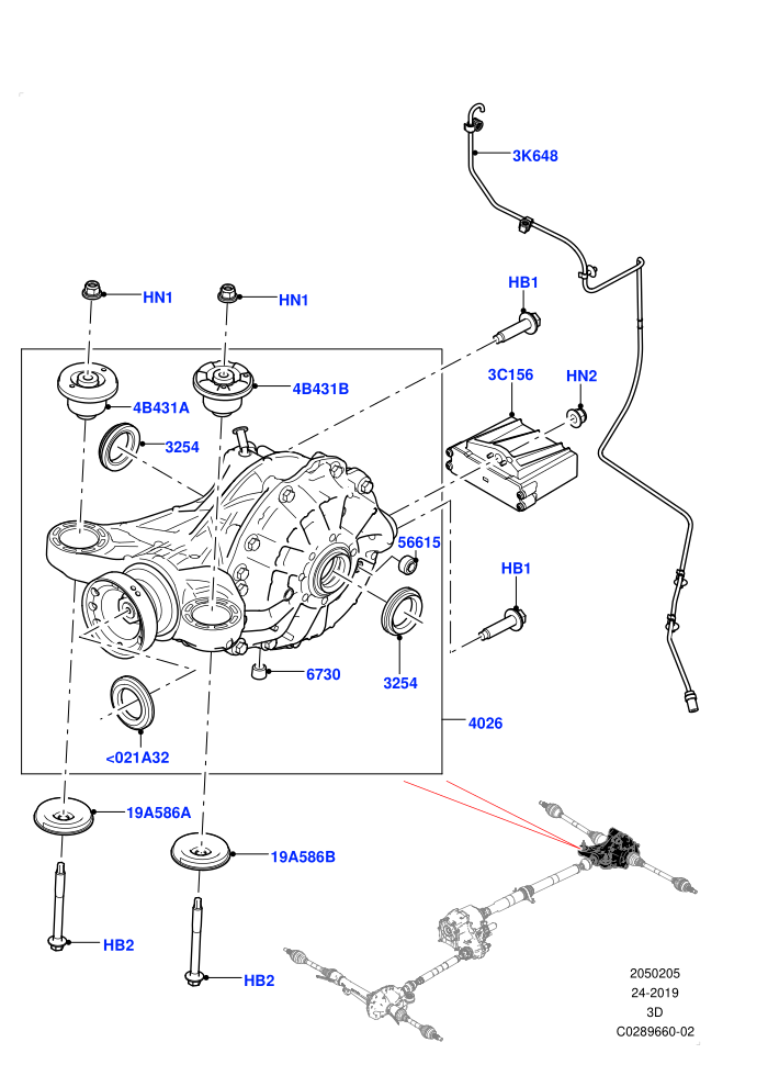 Rear Axle (Rear Axle Open Style Differential)(Nitra Plant Build)((V)TOL2999999 (V)FROMK2000001)