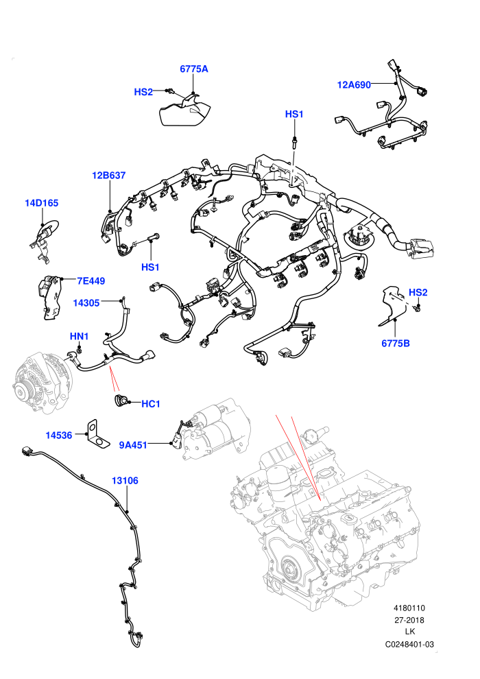 Electrical Wiring - Engine And Dash (3.0L DOHC GDI SC V6 PETROL)((V)FROMEA000001)