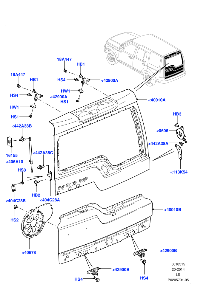 Luggage Compartment Door (Door And Fixings)((V)FROMAA000001)