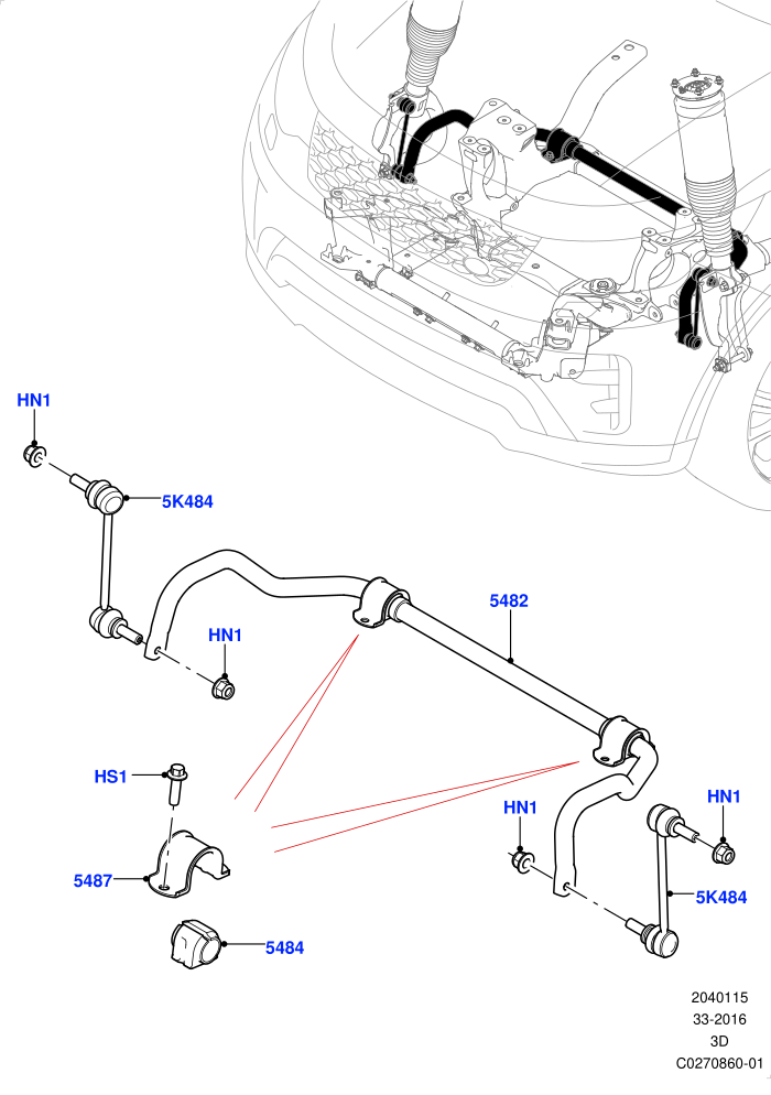 Front Cross Member & Stabilizer Bar (Conventional Stabilizer Bar,Solihull Plant Build)((V)FROMHA000001)