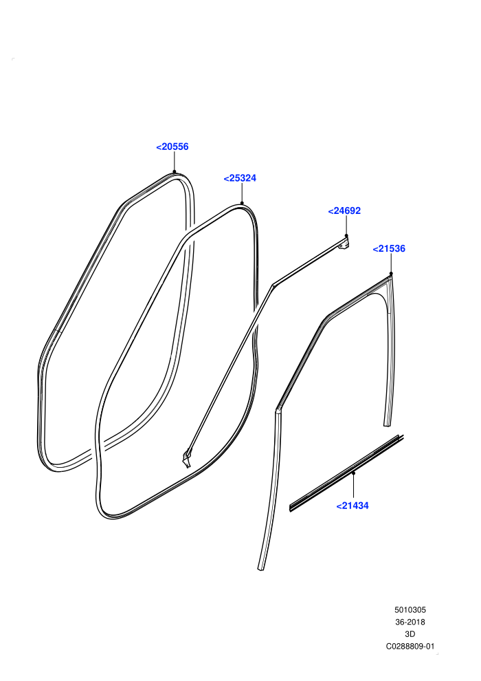 Front Doors, Hinges & Weatherstrips (Nitra Plant Build,Weatherstrips And Seals)((V)FROMK2000001)