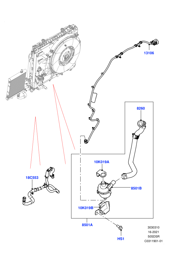 Water Pump (5.0 Petrol AJ133 DOHC CDA)(Auxiliary Unit,Nitra Plant Build)((V)FROMM2000001)