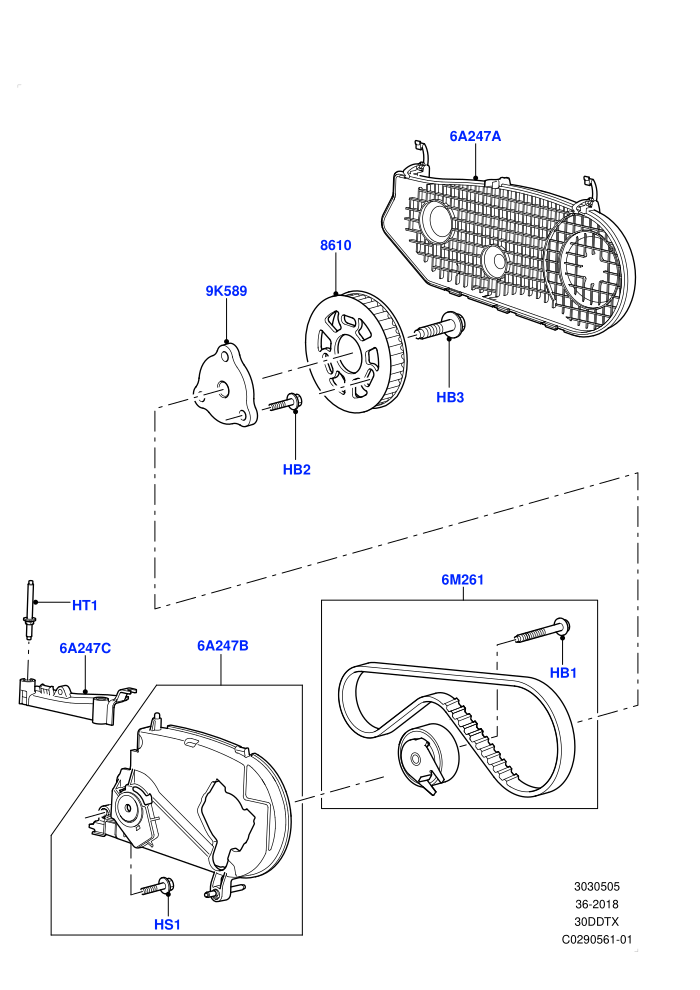 Pulleys And Drive Belts (3.0 V6 Diesel)(Nitra Plant Build,Rear)((V)FROMK2000001)