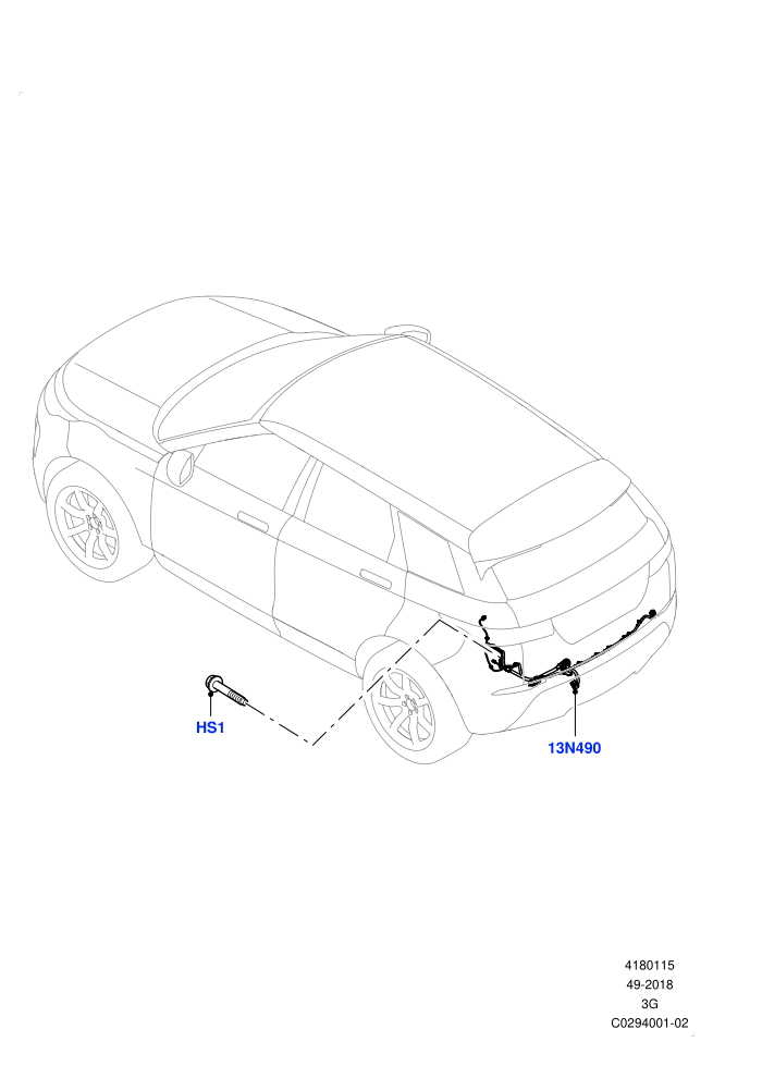 Electrical Wiring - Body And Rear (Halewood (UK),Tow Hitch Elec Deployable Swan Neck,Tow Hitch Man Detachable Swan Neck,Tow Hitch Receiver 12 Pin Elec,Tow Hitch Receiver NAS)(Towing)