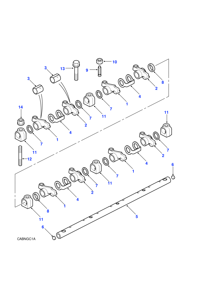 Rockershaft (2.5 Tdi EGR (Gem),2.5L 300 Tdi)((V)FROMMA081992)