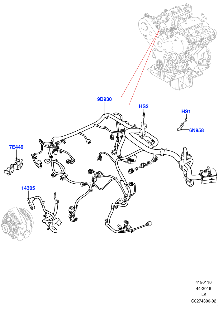Electrical Wiring - Engine And Dash (3.0 V6 D Low MT ROW)((V)FROMHA000001)