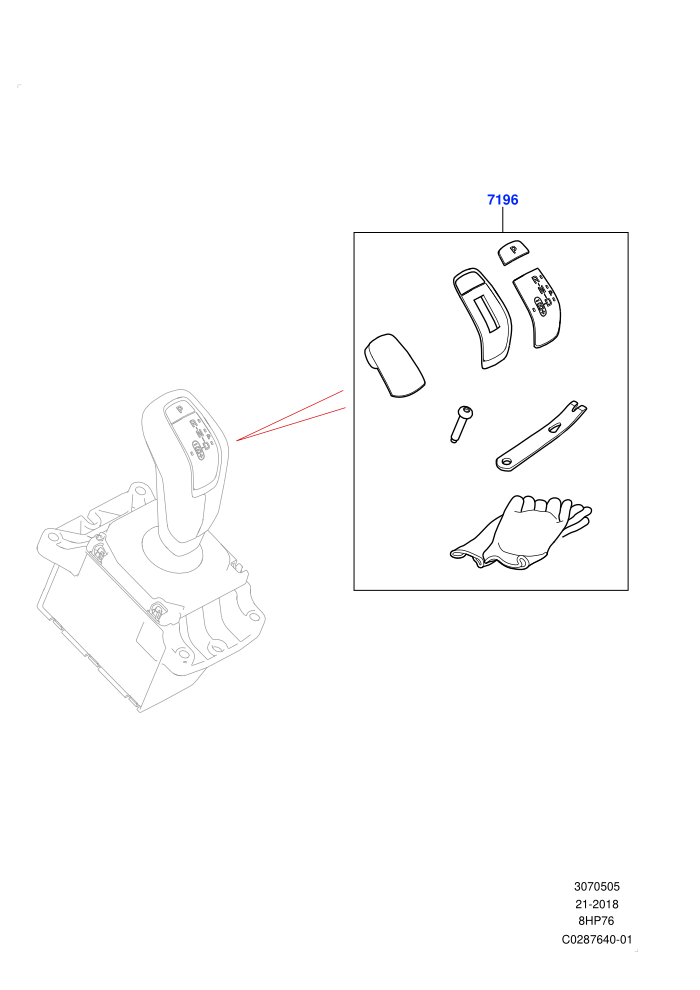 Gear Change-Automatic Transmission (8 Speed Auto Trans ZF 8HP76)(Gear Shift Trigger Kit)((V)FROMKA000001)