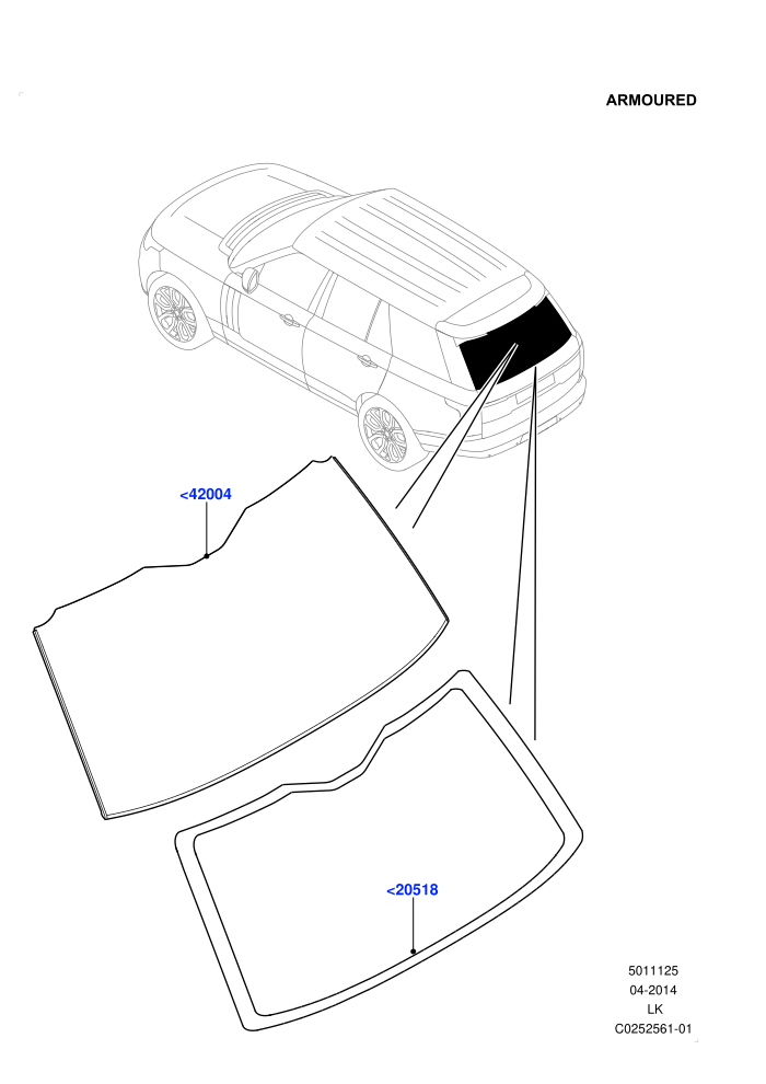Back Window Glass (Armoured)((V)FROMEA000001)