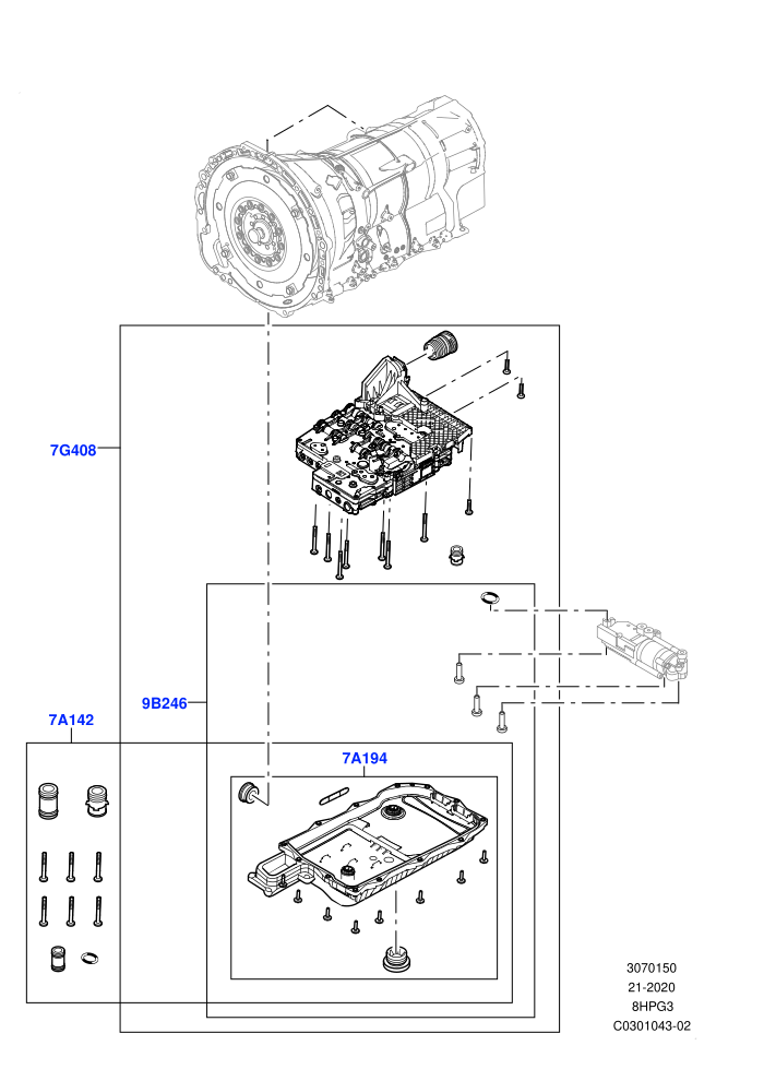 Valve Body - Main Control & Servo's (2.0L AJ200P Hi PHEV,3.0L AJ20P6 Petrol PHEV,8HP Gen3 Hybrid Trans)(Nitra Plant Build,Transmission Control Valve)