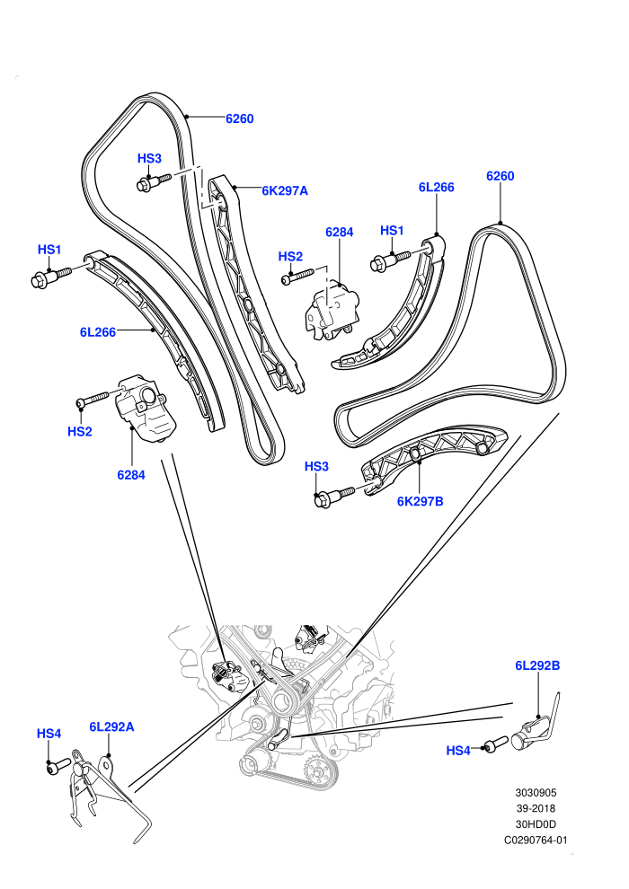 Timing Gear (3.0L DOHC GDI SC V6 PETROL)(Nitra Plant Build,Timing Chains, Tensioners)((V)FROMK2000001)