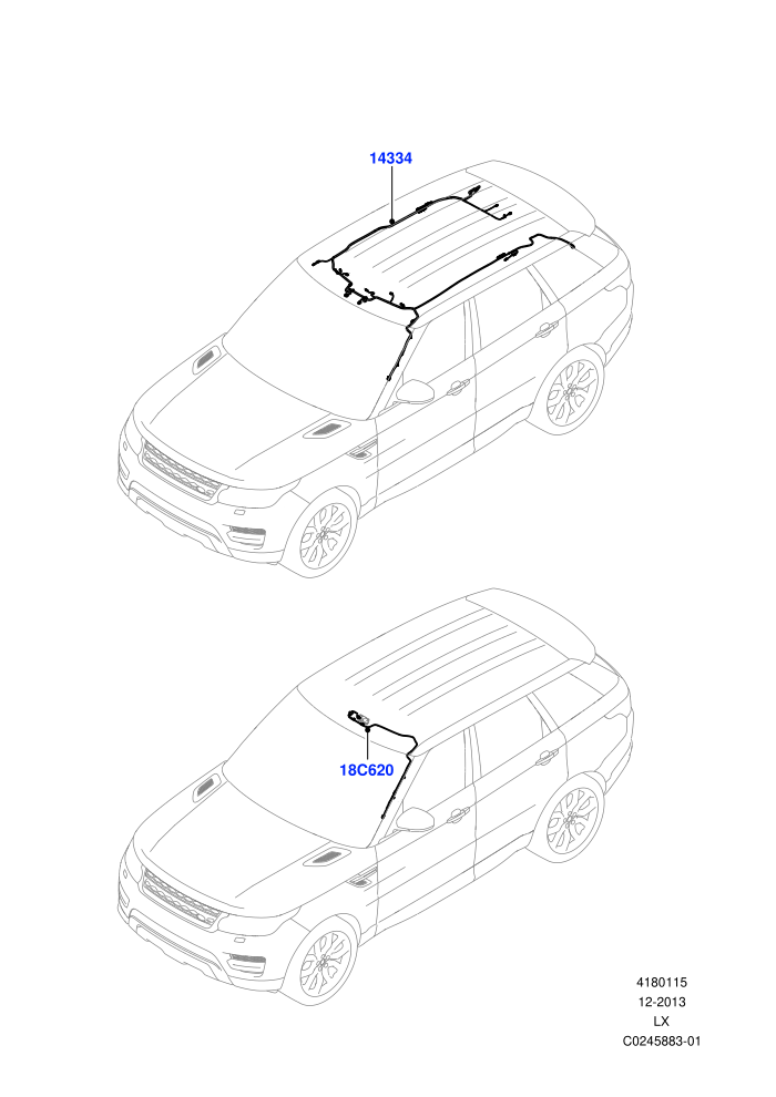 Electrical Wiring - Body And Rear (Roof)