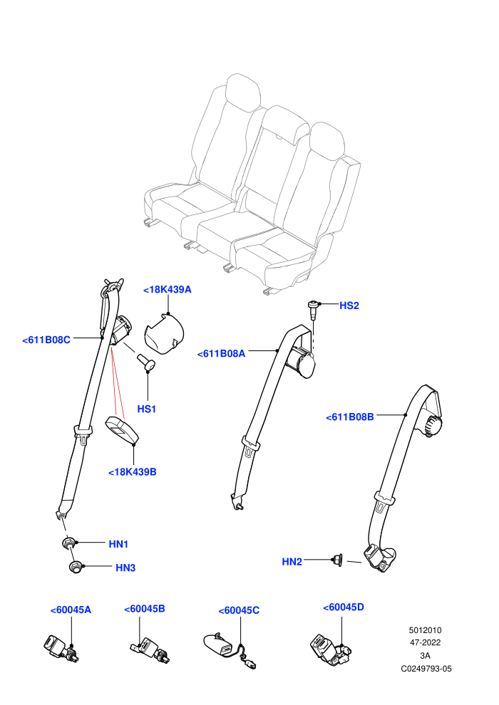 Rear Seat Belts (Halewood (UK))