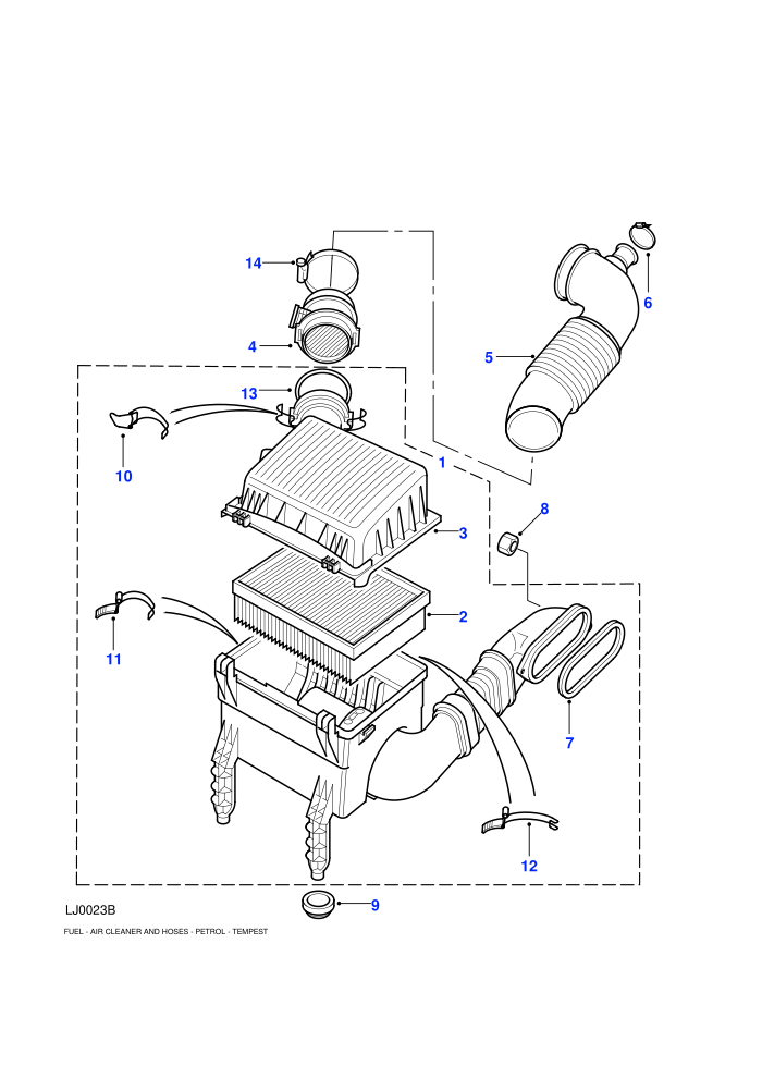 Air Cleaner & Related Parts (With Petrol Engines)