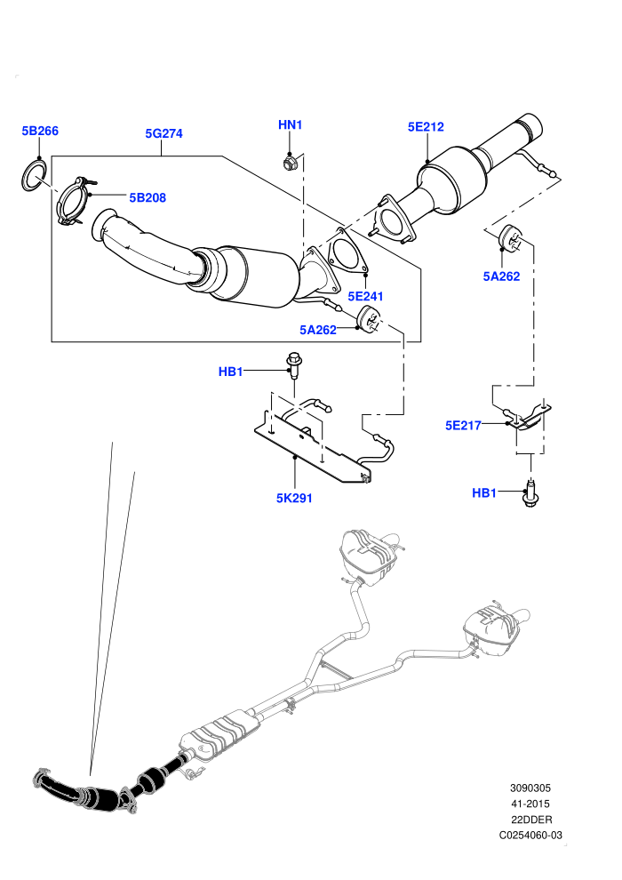 Exhaust System (2.2L CR DI 16V Diesel,Euro Stage 4 Emissions)(Front Section)