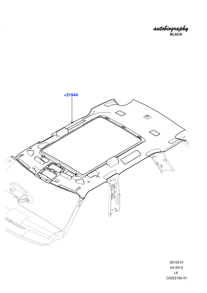 Headlining And Sun Visors (Interior Trim - Alston Patterned)((V)FROMEA000001)